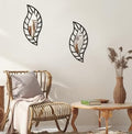 2 Pcs Small Mirror Wall Decor Mounted Art Leaf Mirror Decorative Teardrop Mirror Wall Decorations for Living Room Bedroom Bathroom Vanity Entryway Office(Black)