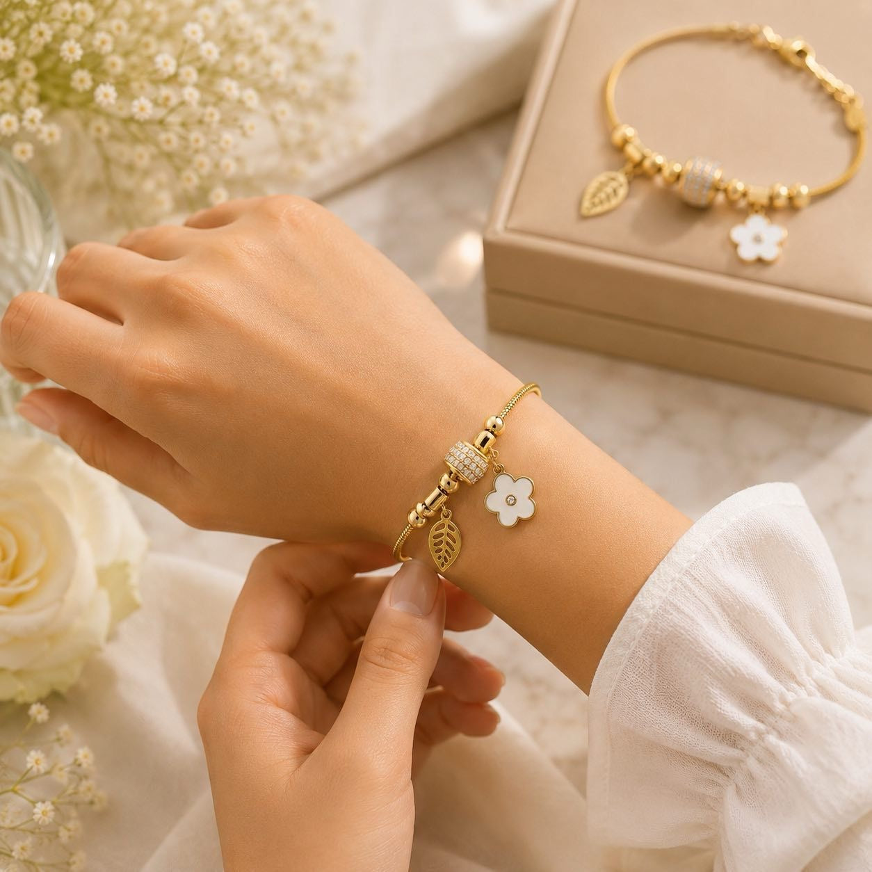 Stainless Steel Bracelet Parthenocissus Grass Vacuum Plating Titanium Steel Bracelet