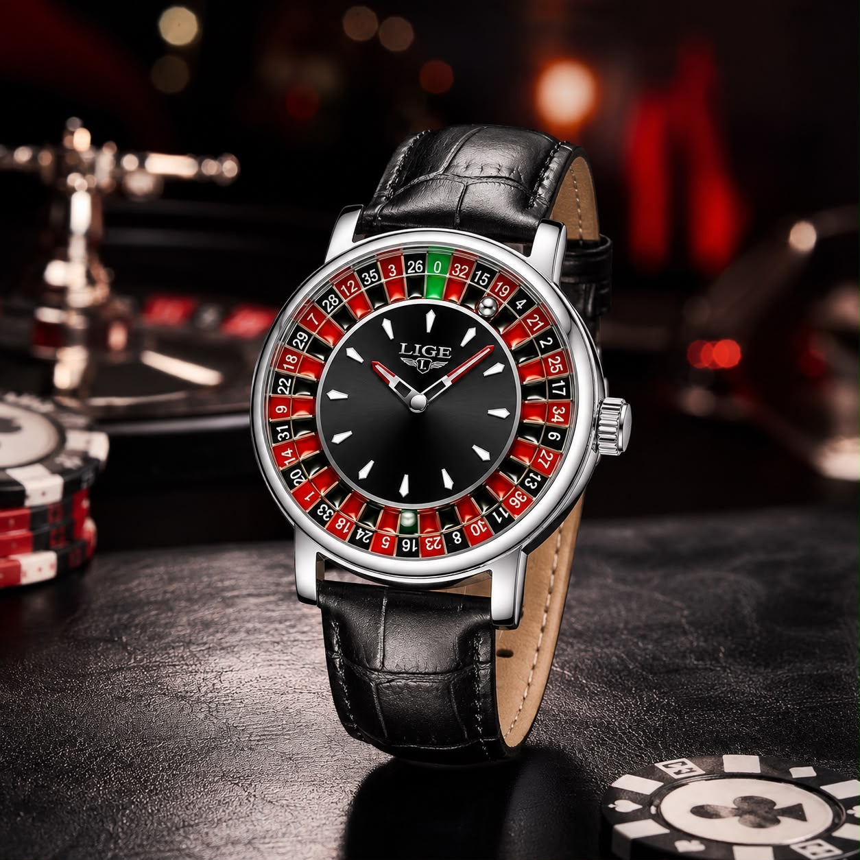LIGE Roulette Dial Watch