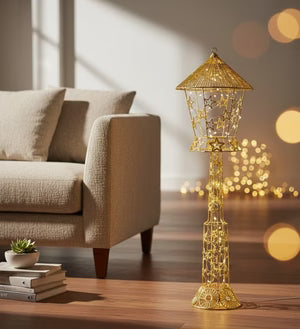 Gold Decorative LED Lantern Stand